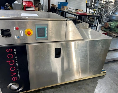 Evodos type 25 spiral plate centrifuge, 316L SS.