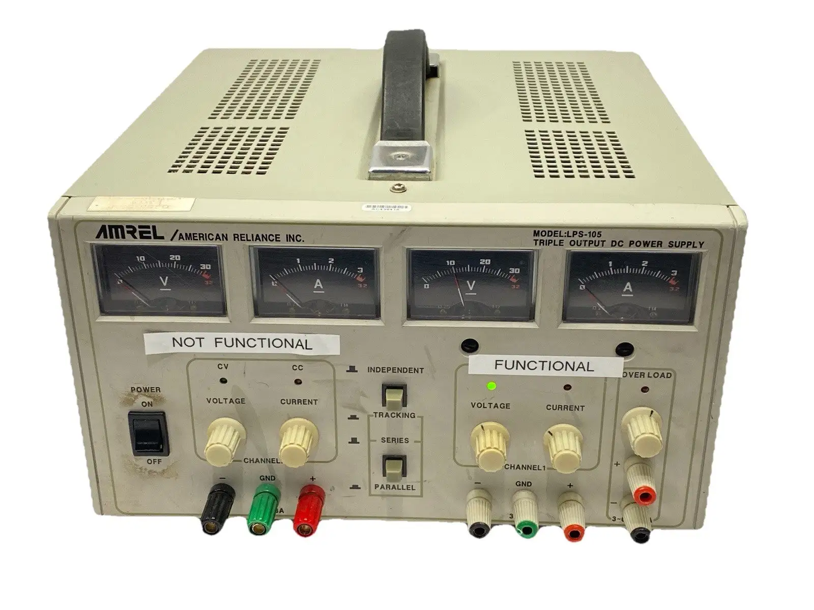 LPS-105 | American Reliance  Triple Output DC Power Supply - For parts or not working