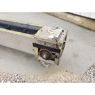 Used 9" Wide. X 25' Long Stainless Steel Belt Conveyor