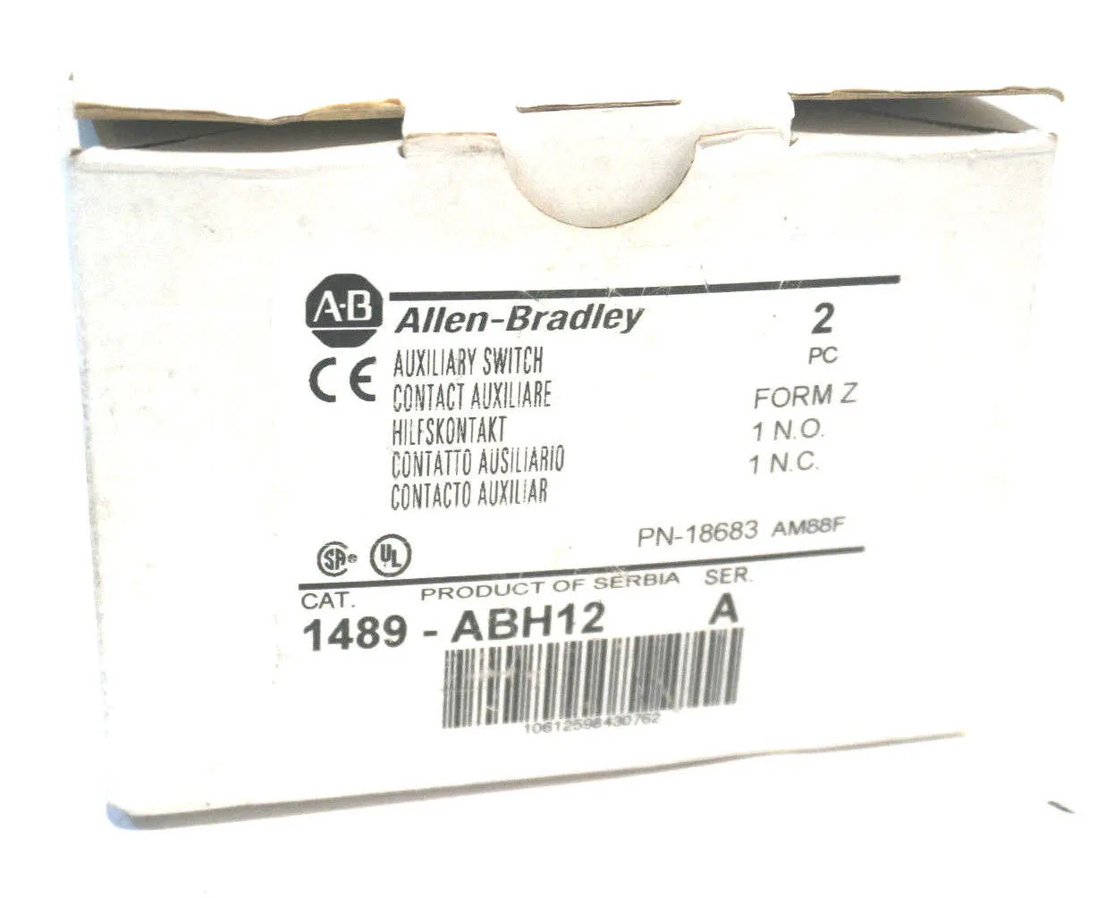 2 NEW ALLEN BRADLEY 1489-ABH12 AUXILIARY SWITCH SER.A 1489ABH12