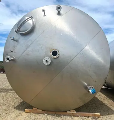 Tank, 15,000 Gallon, Vertical, 304L Stainless Steel, ASME, #5991729