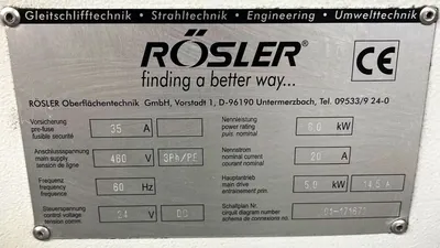 Rosler Z 800 HA Turbo-Floc separator skid, manual clean.