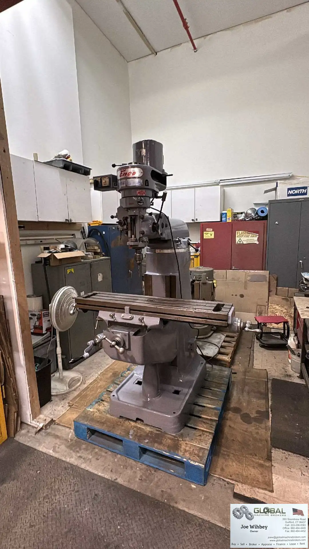 Enco 42"x9" Turret Head Milling Machine 2hp - 80-5440 RPM Range