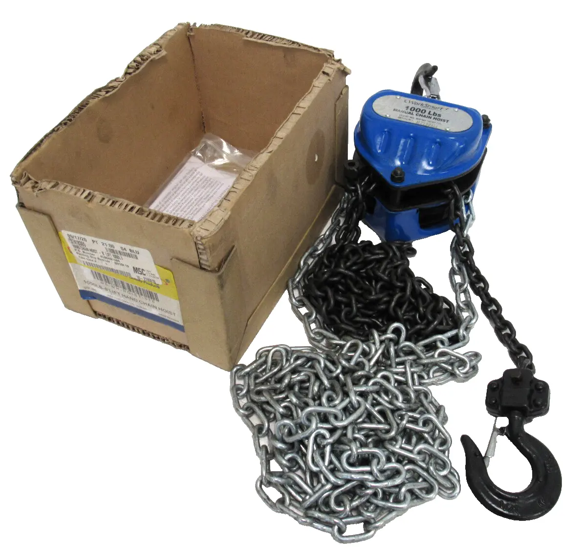 NEW WORK SMART WS-MH-HOIST-010 MANUAL CHAIN HOIST 1000 LBS MAX WSMHHOIST010