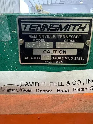 Used TENNESMITH A3616 Power Squaring Shears (Gauge) Michigan US | Aucto #1334414