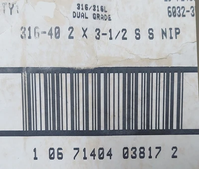 🔥(QTY 5) Merit Brass USA 2"x3-1/2" 316L Stainless Steel Pipe Nipple Sch 40 NPT