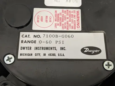 USED DWYER SPIRAHELIC DIRECT DRIVE PRESSURE GAGE 60 PSIG