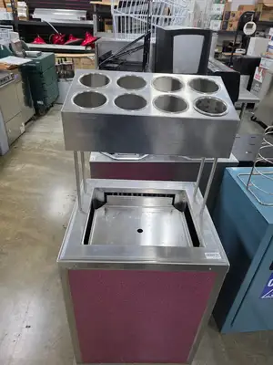 Used FalconRestaurantSupply Used Delfield T-1216 Enclosed Mobile 12" x 16" Tray Dispenser Single Platform w/ Silverware Holder Food Storage & Transportation Illinois US | Falcon Restaurant Supply #1376630