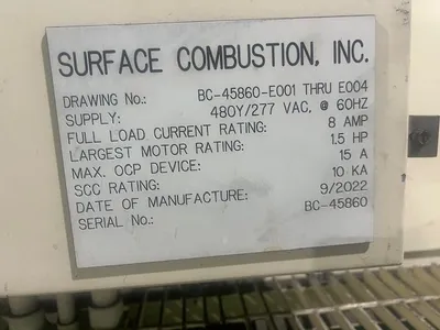 USED 2022 SURFACE COMBUSTION, INC. 24-36-24 DEDP-SYS #1 CHARGE CAR