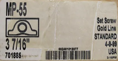 NEW SEALMASTER MP-55 PILLOWBLOCK GEN GOLD SET SCREW 3-7/16" BORE MP55
