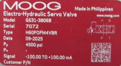 NEW G631-3806B SERVO VALVE G6313806B