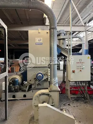 USED ZERMA COMPLETE PLASTICS SHREDDING SYSTEM