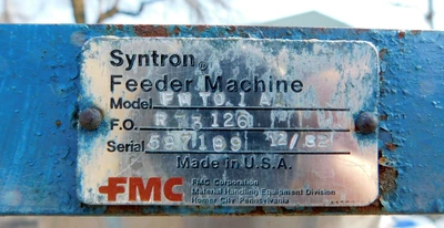 USED SYNTRON VIBRATORY FILLER PAN FEEDER