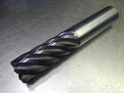 Kyocera/SGS 1" 7 Flute Carbide CR Endmill 1" Shank .12"R TA Coated 77304 (LOC2180)