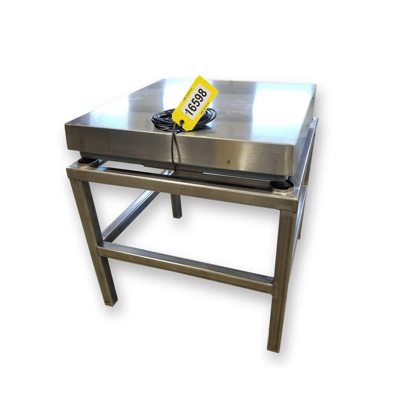 Used 2500LB Stainless Steel 32" X 32" Platform Scale w/ stand