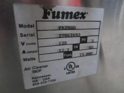 Used FUMEX FA2SSD Air Cleaners Texas US | Aucto #1455904