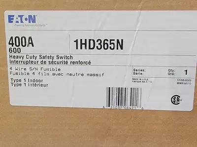 New | in-Stock 2022 EATON 1HD365N Switchgears British Columbia CA | Lenmark #238888