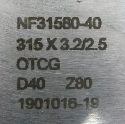 NEW SKARPZ NF31580-40 SAW BLADE 12" 80 TEETH 1-5/8 ARBOR 315×3.2/2.5