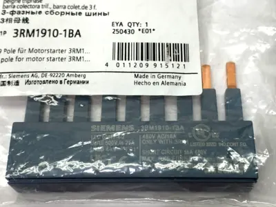 New | in-Stock Siemens Busbar 3-Phase, 9-Pole for 3 Motor Starters Bus Bars & Plugs Michigan US | Maverick Industrial Sales #1473934