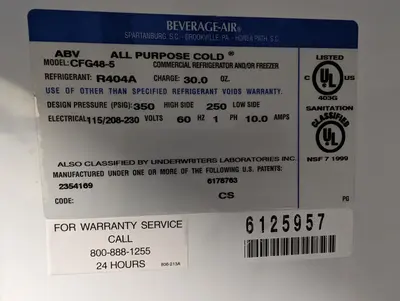 USED BEVERAGE-AIR CFG48-5