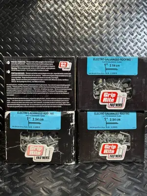 Grip Rite 1in Electro Galvanized Roofing Nails - 5 lb Box (4-Pack)