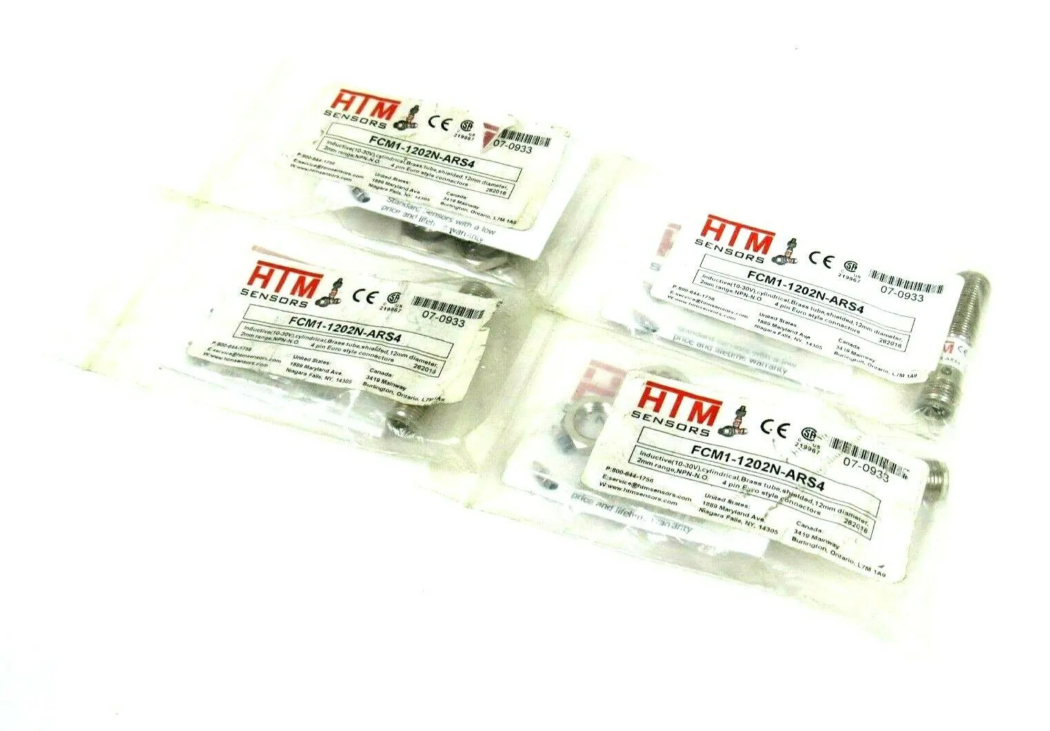 NEW LOT OF 4 HTM FCM1-1202N-ARS4 SENSORS FCM11202NARS4