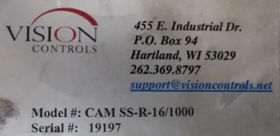 NEW VISION CONTROLS RM42200 INDUSTRIAL SERVER CHASSIS CAM SS-R-16/1000