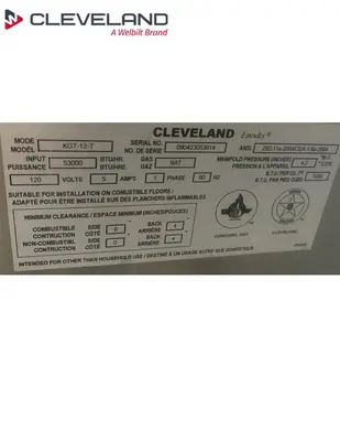 Used CLEVELAND KGT-12-T Gas Cooking Equipment British Columbia CA | Surrey Food Equipment #1545696