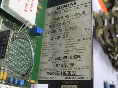 Used SIEMENS D400/35 MREQ-GDG8V70 Variable Speed Drives Texas US | Aucto #1308463
