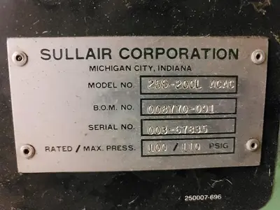 USED 1987 SULLAIR 25S-200L ACAC