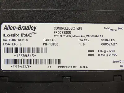 Allen Bradley 1756-L63 Logix PAC PLC Processor Controller Module
