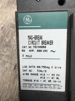 Used GENERAL ELECTRIC TEC36050 Circuit Breakers South Carolina US | ESS Industrial Equipment Sales #1251267