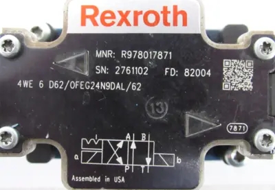 USED REXROTH R978017871 SOLENOID VALVE 4WE-6-D62/OFEG24N9DAL/62