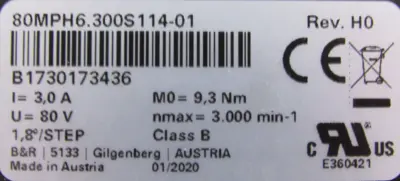 NEW B&R 80MPH6.300S114-01 STEPPER MOTOR 80MPH6300S11401