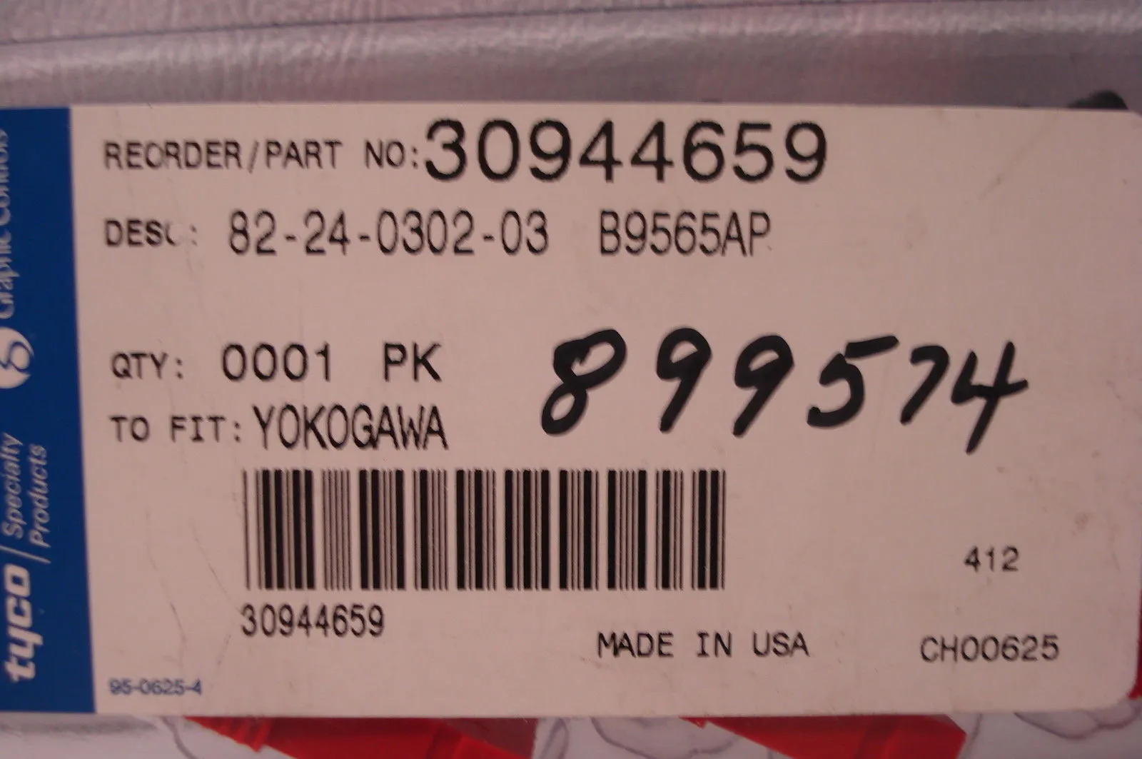 NEW GRAPHIC CONTROLS 30944659 RED MARKER 82-24-0302-03 3 PACK