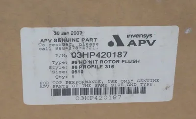 NEW APV 03HP420187 #6 HD NIT ROTOR FLUSH