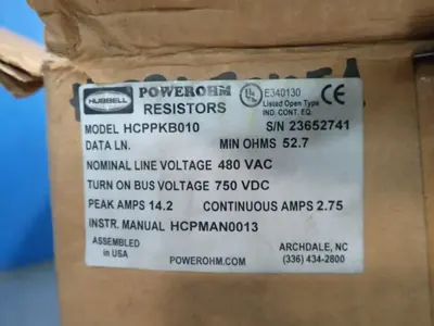 New | in-Stock HUBBELL HCPPKB010 Resistors Ohio US | HGR 24 #879624