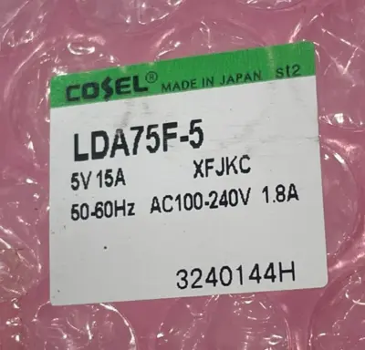 NEW COSEL LDA75F-5 POWER SUPPLY 5V 15AMP 50/60HZ LDA75F5 XFJKC