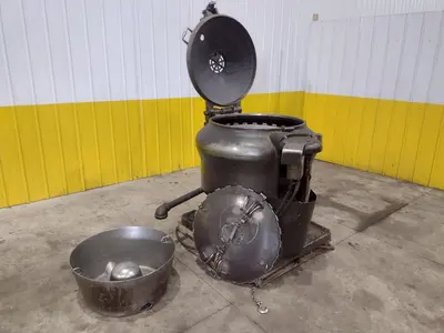 30" BARRETT MODEL #1100E MOTORIZED CHIP SPINNER / WRINGER w/ (2) CHIP PANS: STOCK #23373