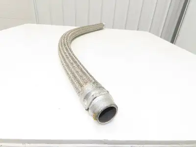 2" OD Stainless Steel Flexible Braided Hose 48" Pipe Union