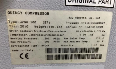Quincy QPNC-100 Air Dryer