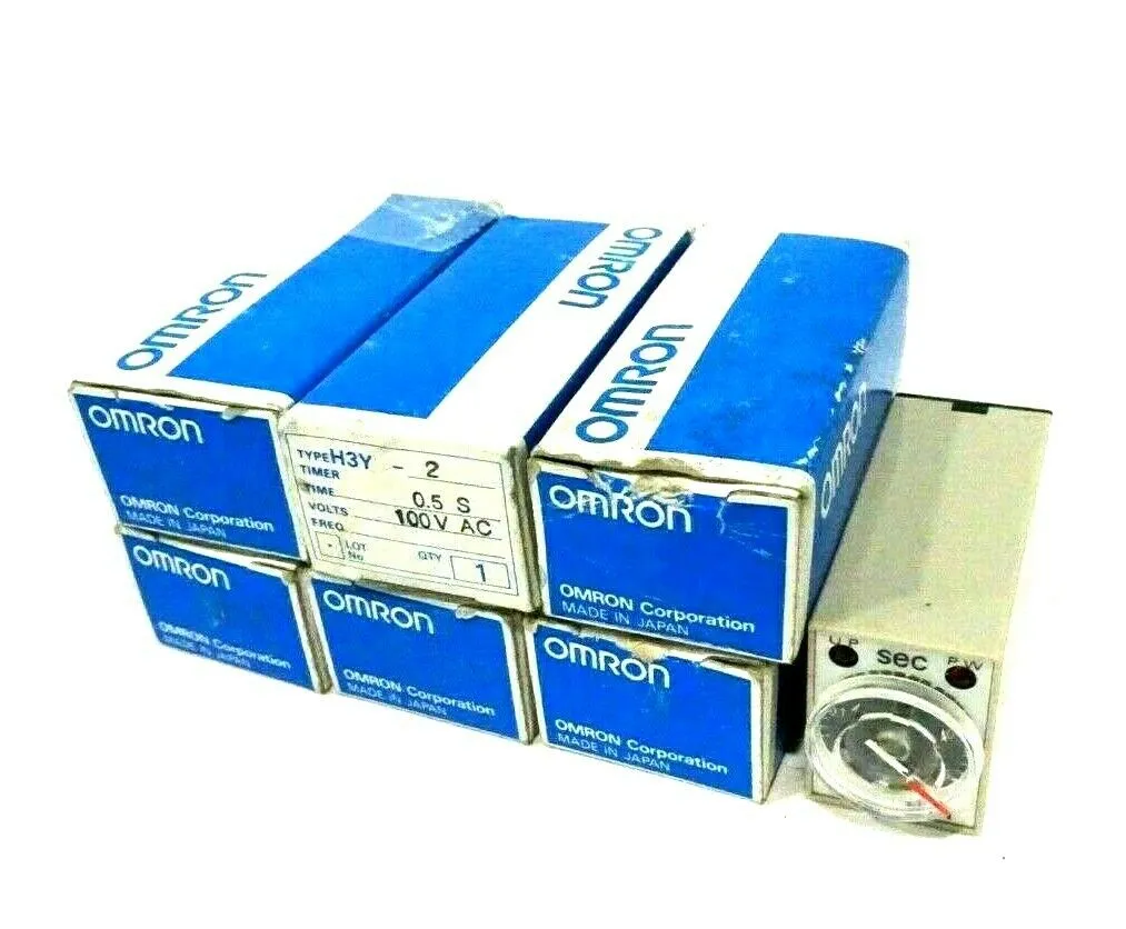 LOT OF 6 OMRON H3Y-2 TIME RELAY 0.5 S H3Y2