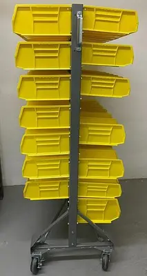 Stackable bin organizer on wheels 36''x23''x59''h