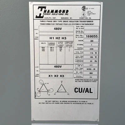 New | in-Stock Hammond Power Solutions 169055 Transformers Indiana US | J&J Industrial Supply #1566392