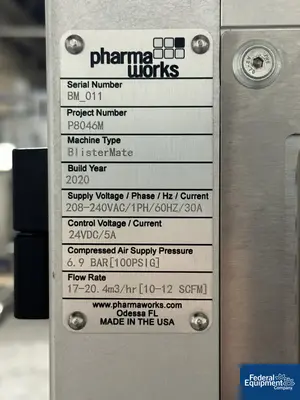 USED Pharmaworks Pharmaworks BlisterMate Semi-Automatic Blister Machine