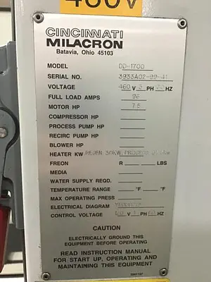 USED 1999 CINCINNATI MILACRON DD-1700 HOP
