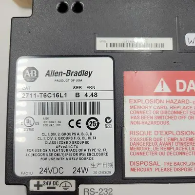 Used ALLEN BRADLEY ALLEN BRADLEY PANELVIEW 600 2711-T6C16L1 SER B / RS-232 DF1 IN BOX Automation Control (HMI) | ND Industrial Surplus #1219123