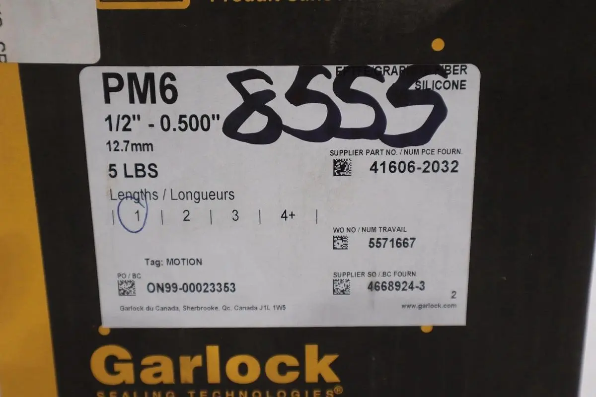 GARLOCK 5LB 12.7MM 1/2" 5 LBS CARBON PACKING - NEW IN BOX - STOCK GF853