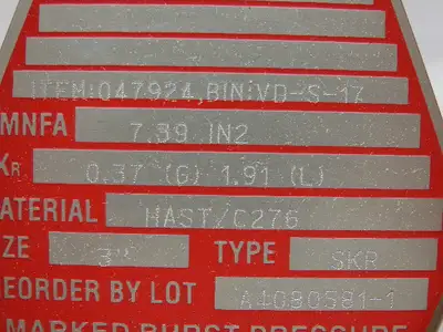 BS&B Safety Systems 047924.BIN:VD-S-17 Rupture Disk 3" Type SKR 323 PSIG @ 150°F