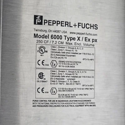 Pepperl + Fuchs 6000 Series Type X / Ex px Purging and Pressurization System # 8032